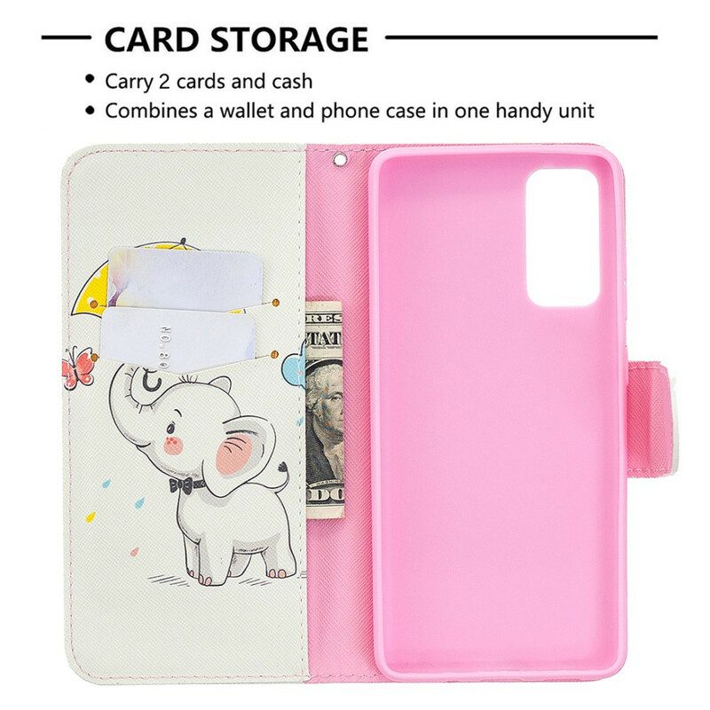Custodia in pelle Samsung Galaxy S20 FE Cucciolo Di Elefante