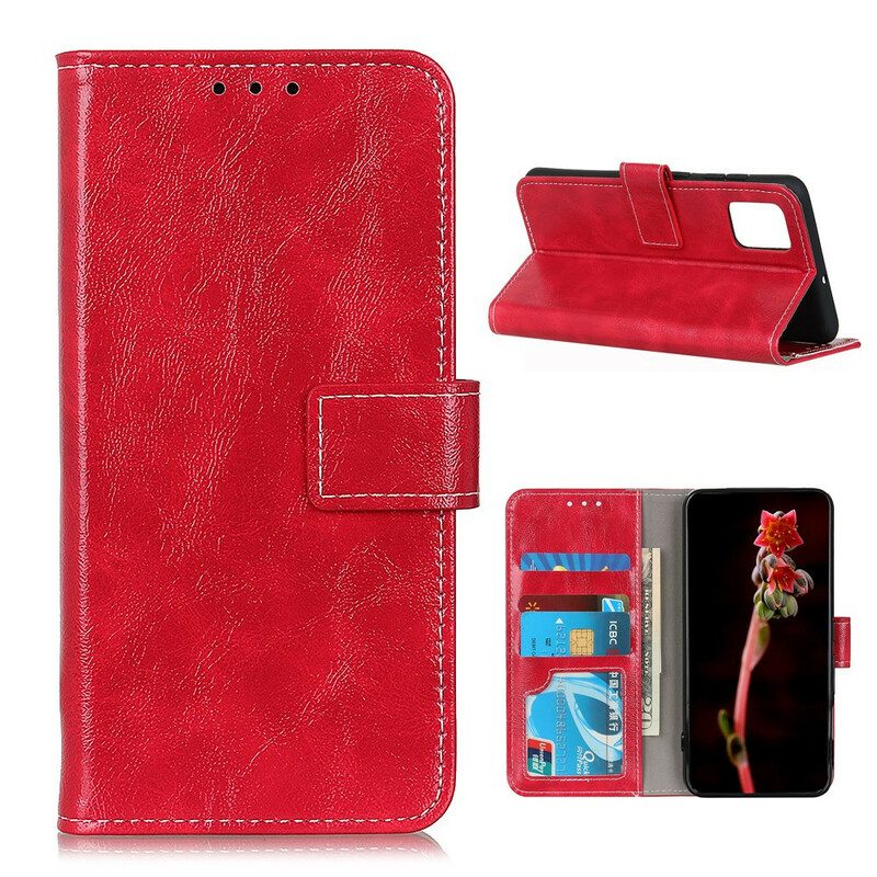 Custodia in pelle Samsung Galaxy S20 FE Cuciture Lucide E Visibili