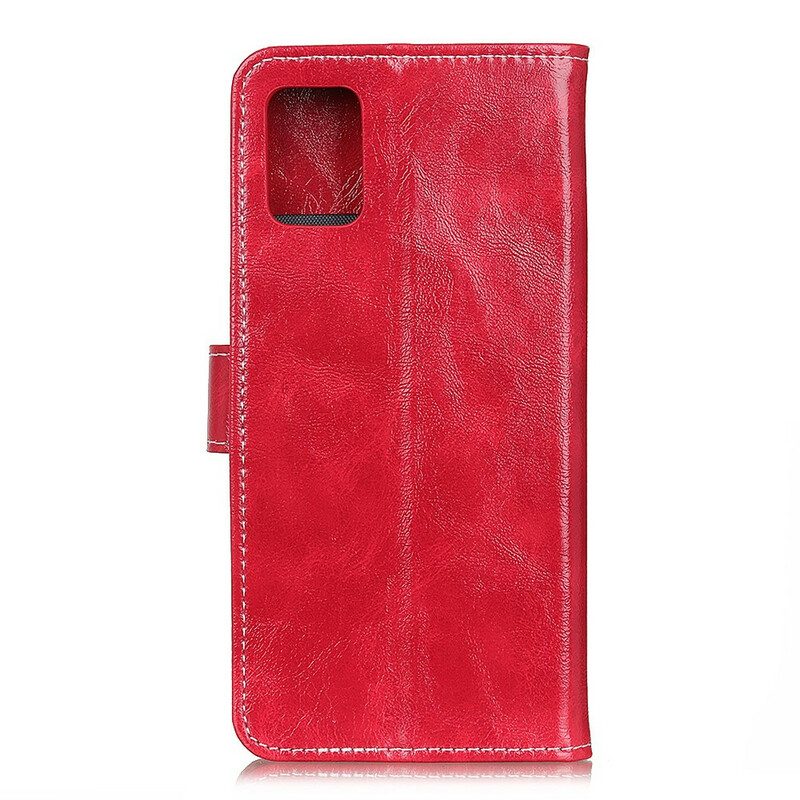 Custodia in pelle Samsung Galaxy S20 FE Cuciture Lucide E Visibili