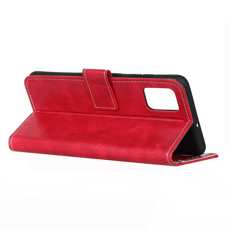 Custodia in pelle Samsung Galaxy S20 FE Cuciture Lucide E Visibili
