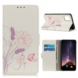 Custodia in pelle Samsung Galaxy S20 FE Disegno Farfalle E Fiori