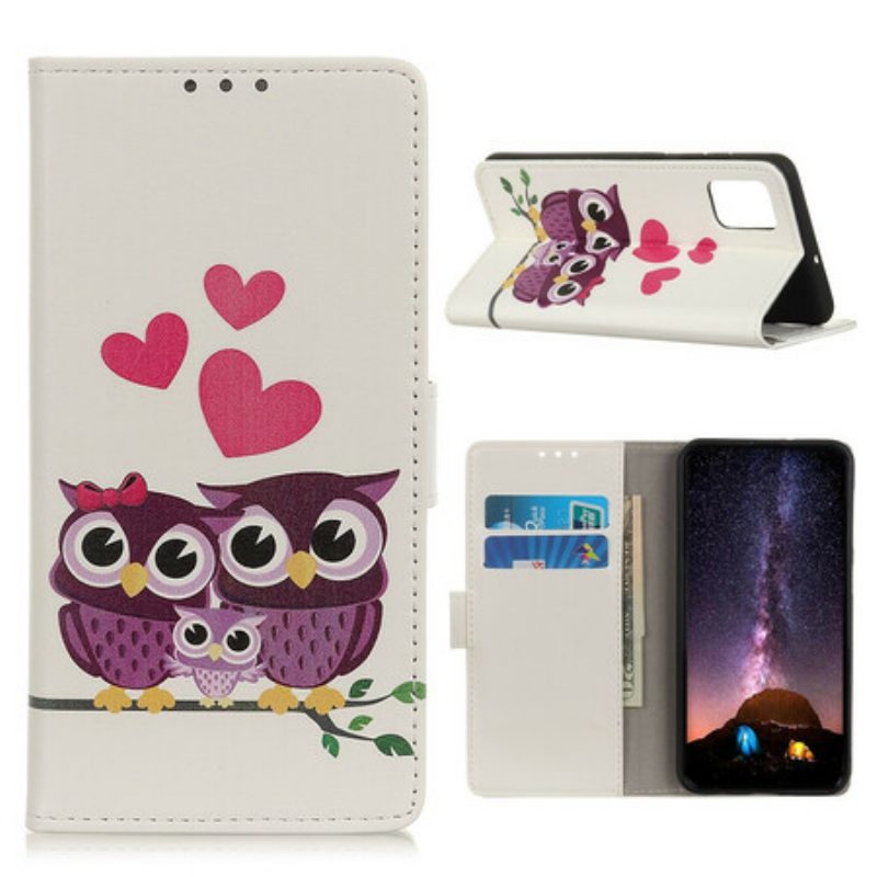 Custodia in pelle Samsung Galaxy S20 FE Famiglia Di Gufi