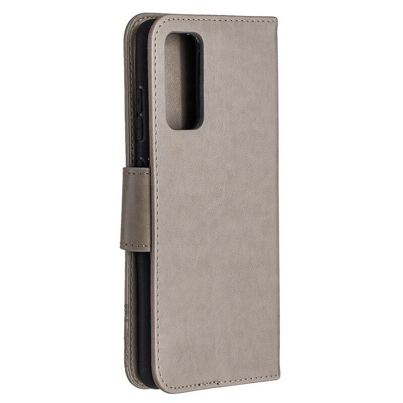 Custodia in pelle Samsung Galaxy S20 FE Farfalle In Volo Con Cordino