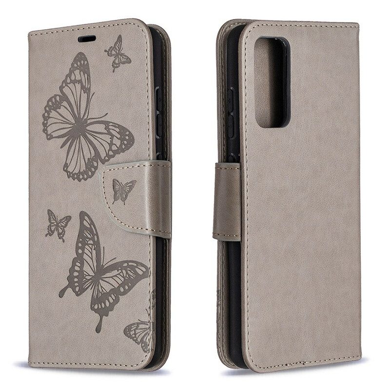 Custodia in pelle Samsung Galaxy S20 FE Farfalle In Volo Con Cordino