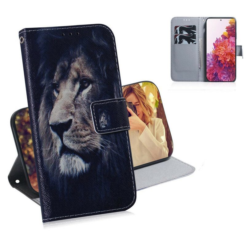 Custodia in pelle Samsung Galaxy S20 FE Leone Sognante