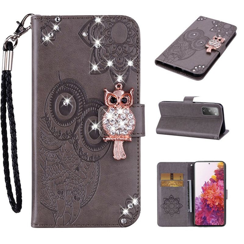 Custodia in pelle Samsung Galaxy S20 FE Mandala E Fascino Del Gufo