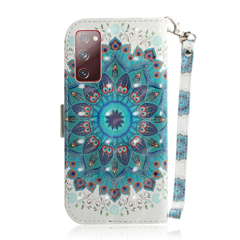 Custodia in pelle Samsung Galaxy S20 FE Mandala Magistrale Con Cinturino