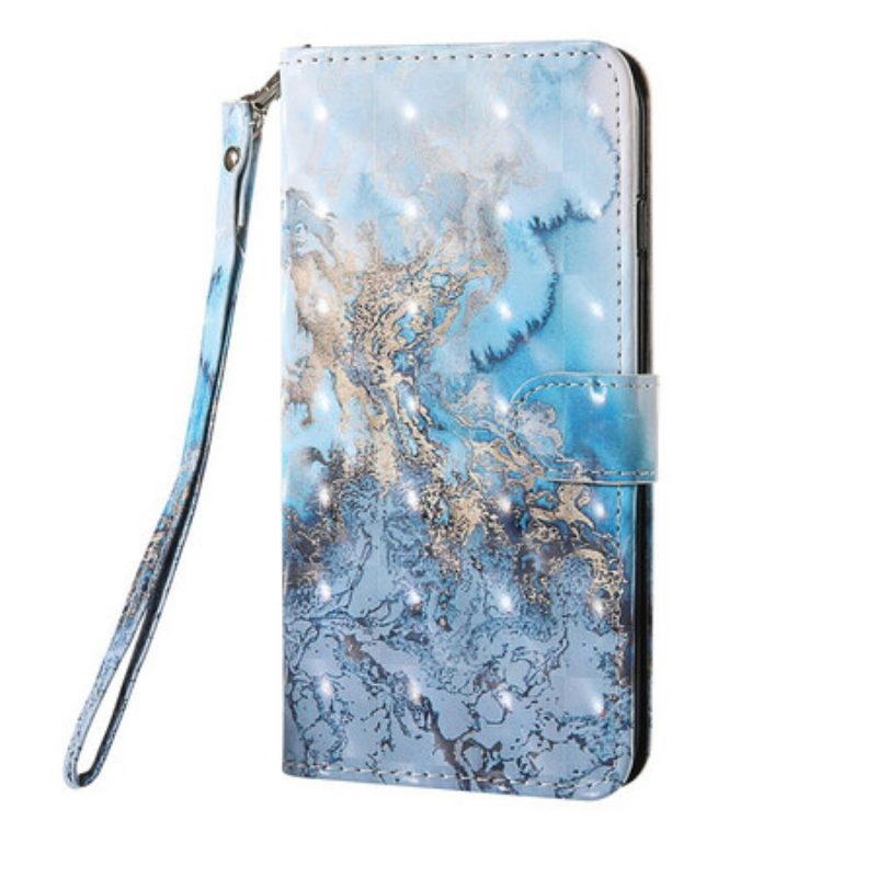 Custodia in pelle Samsung Galaxy S20 FE Punto Luce Design In Marmo Con Cordino