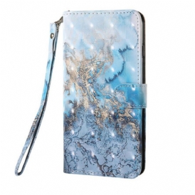 Custodia in pelle Samsung Galaxy S20 FE Punto Luce Design In Marmo Con Cordino