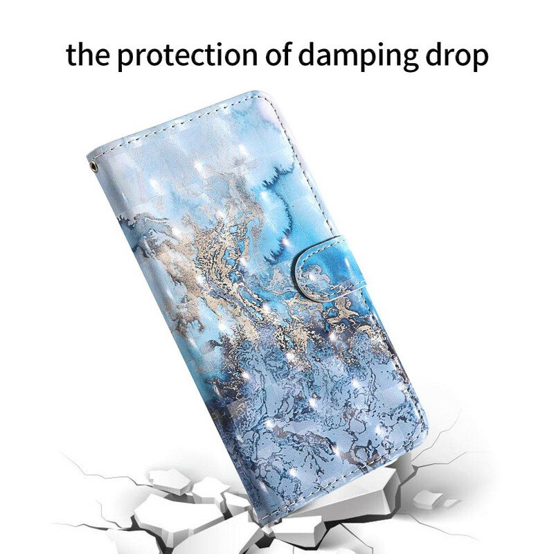 Custodia in pelle Samsung Galaxy S20 FE Punto Luce Design In Marmo Con Cordino