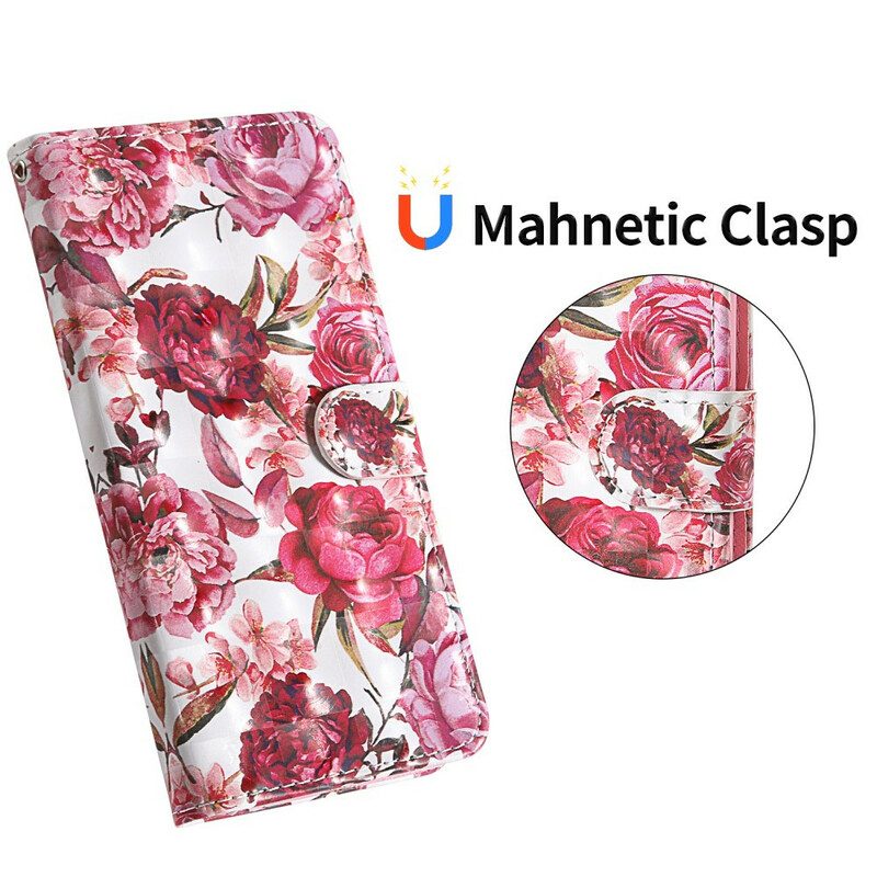 Custodia in pelle Samsung Galaxy S20 FE Punto Luce Rose Con Cordino