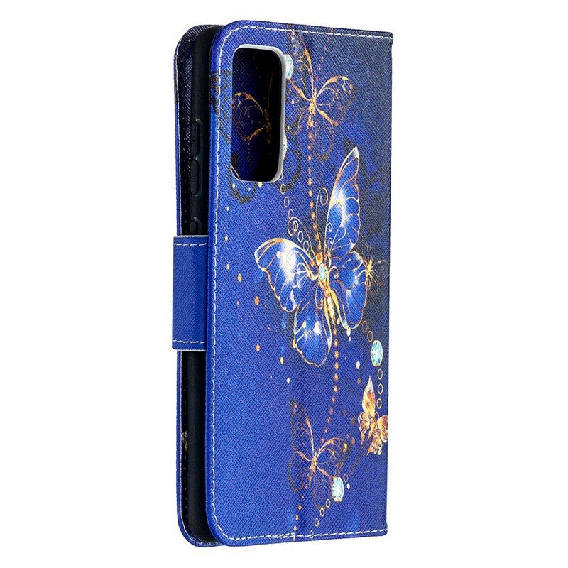 Custodia in pelle Samsung Galaxy S20 FE Re Farfalle