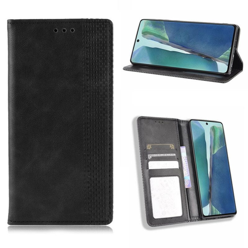 Folio Cover Samsung Galaxy S20 FE Custodia in pelle Effetto Pelle Vintage Stilizzato
