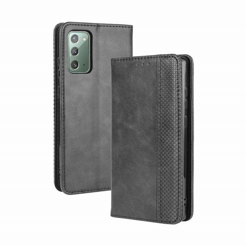 Folio Cover Samsung Galaxy S20 FE Custodia in pelle Effetto Pelle Vintage Stilizzato