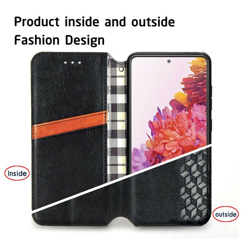 Folio Cover Samsung Galaxy S20 FE Custodia in pelle Trama Di Diamante In Ecopelle