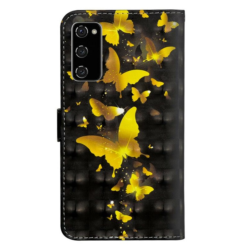 Folio Cover Samsung Galaxy S20 FE Farfalle Gialle