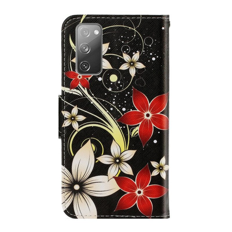 Folio Cover Samsung Galaxy S20 FE Fiori Strappy Colorati