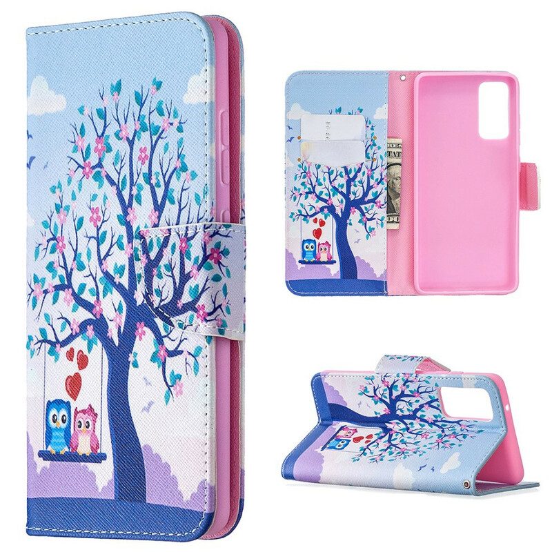 Folio Cover Samsung Galaxy S20 FE Gufi Sull'altalena