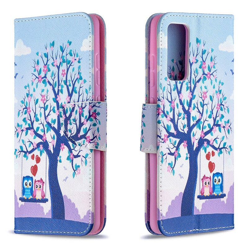 Folio Cover Samsung Galaxy S20 FE Gufi Sull'altalena