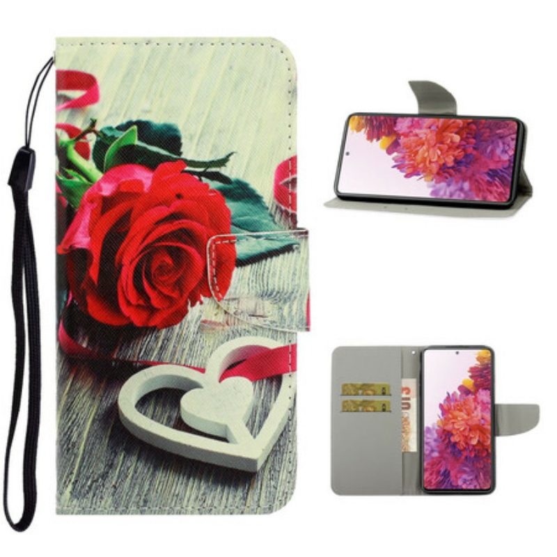 Folio Cover Samsung Galaxy S20 FE Rosa Romantica Con Cinturino