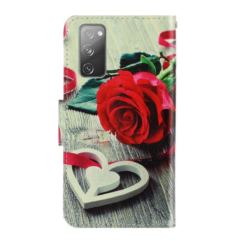 Folio Cover Samsung Galaxy S20 FE Rosa Romantica Con Cinturino