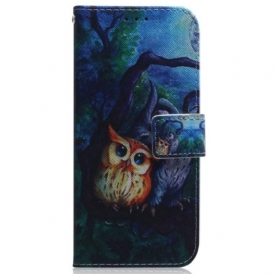 Custodia in pelle Oppo Reno 8 Pro Dipinto Di Gufi Strappy