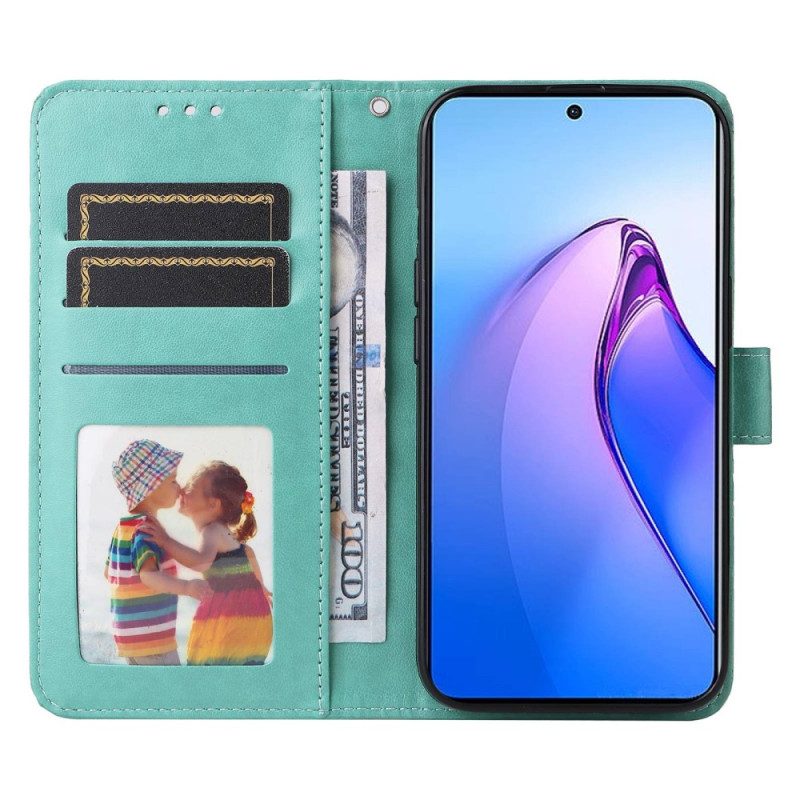 Custodia in pelle Oppo Reno 8 Pro Girasole Strappy
