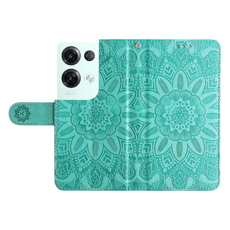 Custodia in pelle Oppo Reno 8 Pro Girasole Strappy