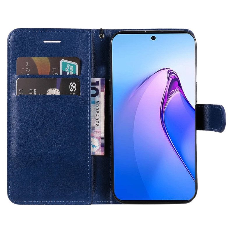 Custodia in pelle Oppo Reno 8 Pro Semplice Con Cinturino