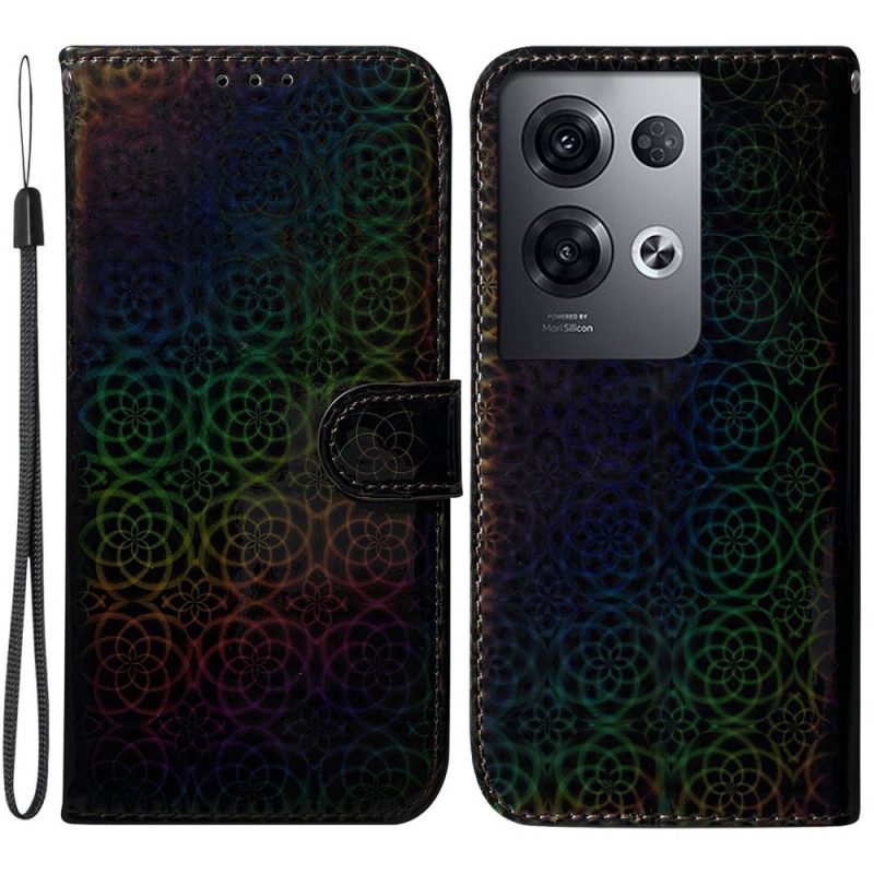 Custodia in pelle Oppo Reno 8 Pro Stile Discoteca