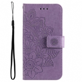 Custodia in pelle Oppo Reno 8 Pro Strappy Floreale