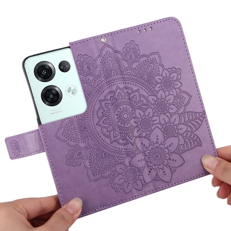 Custodia in pelle Oppo Reno 8 Pro Strappy Floreale