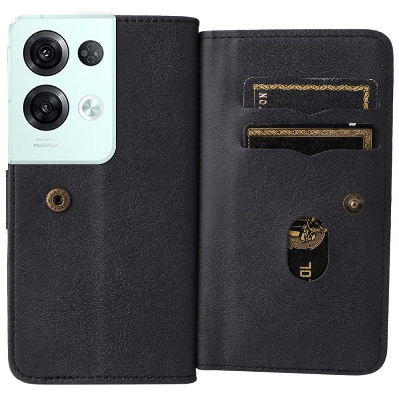 Custodia in pelle Oppo Reno 8 Pro Titolare Della Carta