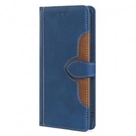 Custodia in pelle Vivo Y16 Elegante Ecopelle Bicolore