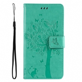 Folio Cover Vivo Y16 Albero E Gatto Strappy