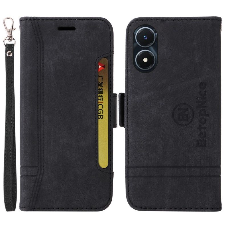 Folio Cover Vivo Y16 Betopnice Porta Carte Frontale