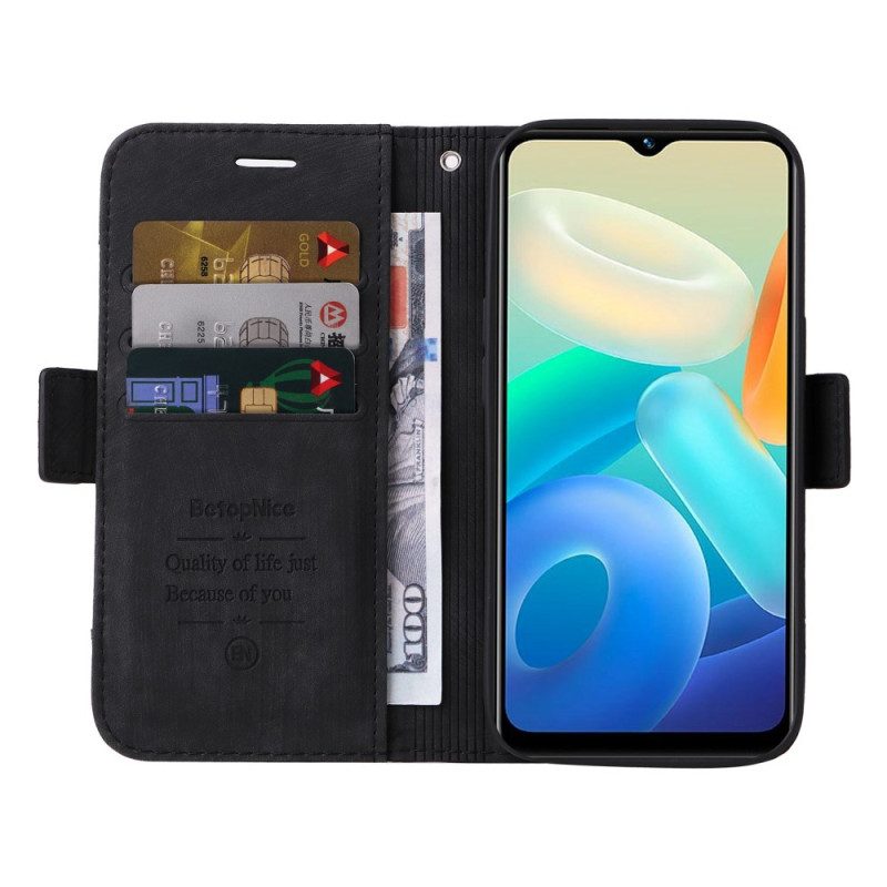 Folio Cover Vivo Y16 Betopnice Porta Carte Frontale