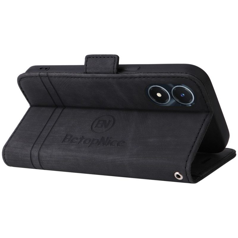 Folio Cover Vivo Y16 Betopnice Porta Carte Frontale