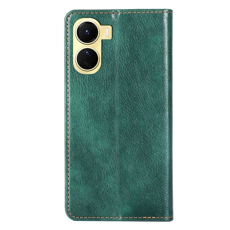 Folio Cover Vivo Y16 Custodia in pelle Cuciture In Ecopelle