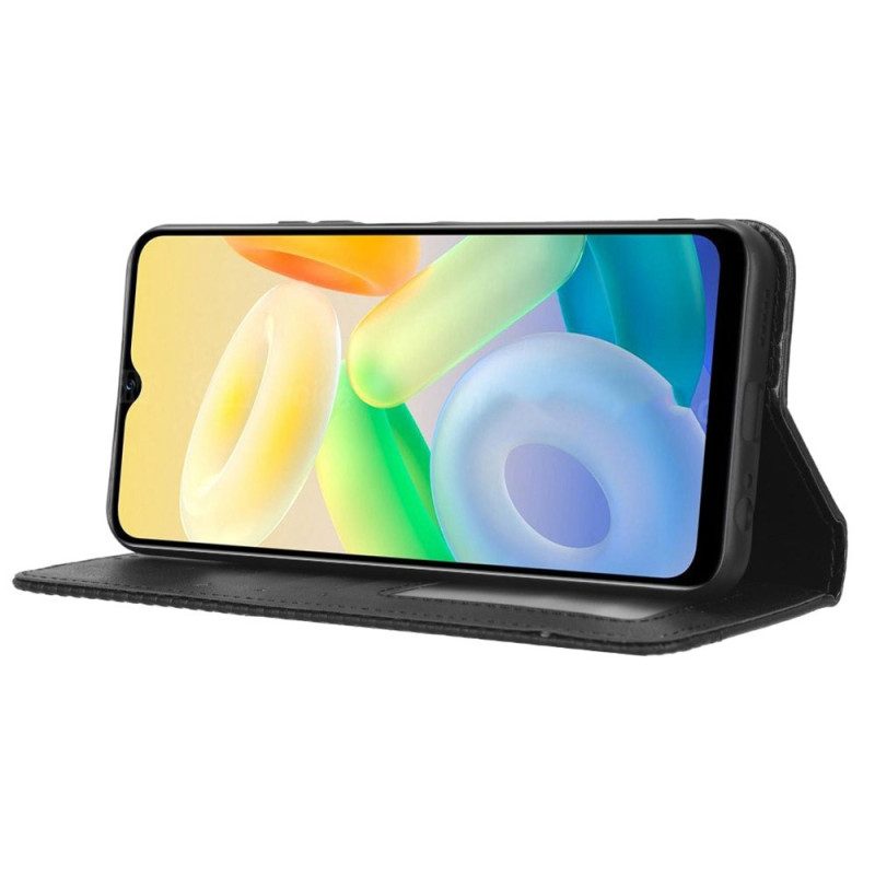 Folio Cover Vivo Y16 Custodia in pelle Elegante Finta Pelle