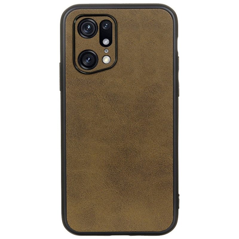 Cover Oppo Find X5 Pro Look Raffinato Effetto Pelle