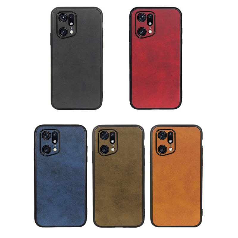 Cover Oppo Find X5 Pro Look Raffinato Effetto Pelle