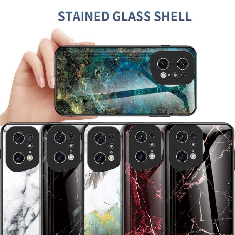 Cover Oppo Find X5 Pro Vetro Temperato Colori Marmo