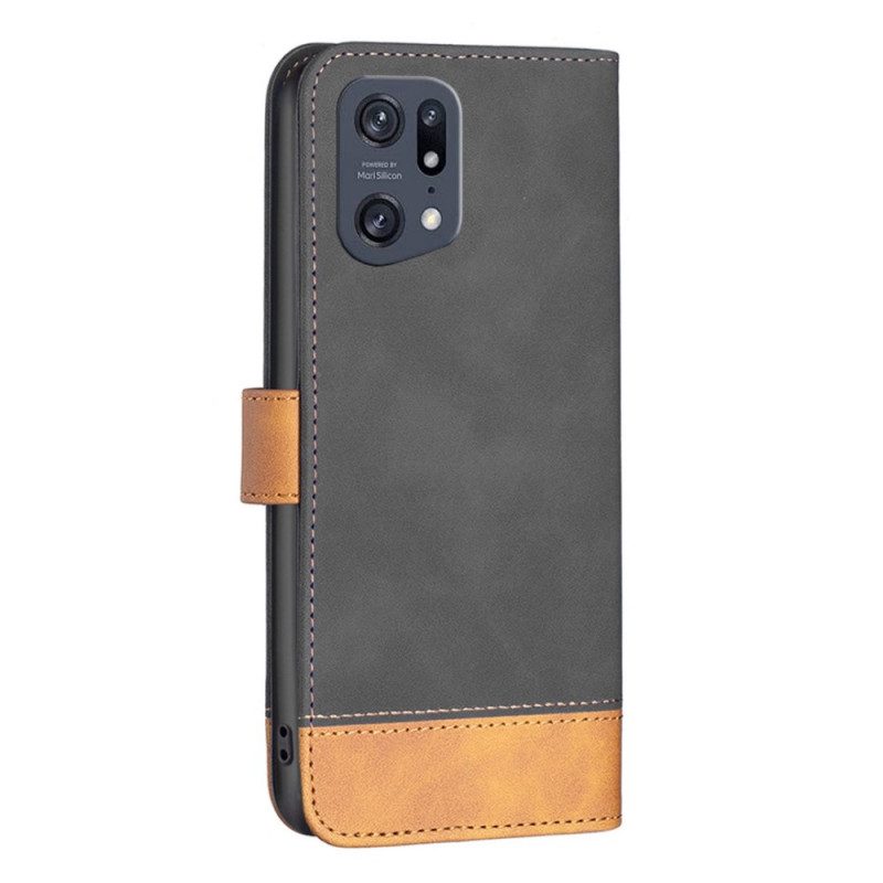 Custodia in pelle Oppo Find X5 Pro Colore Binfen Vintage