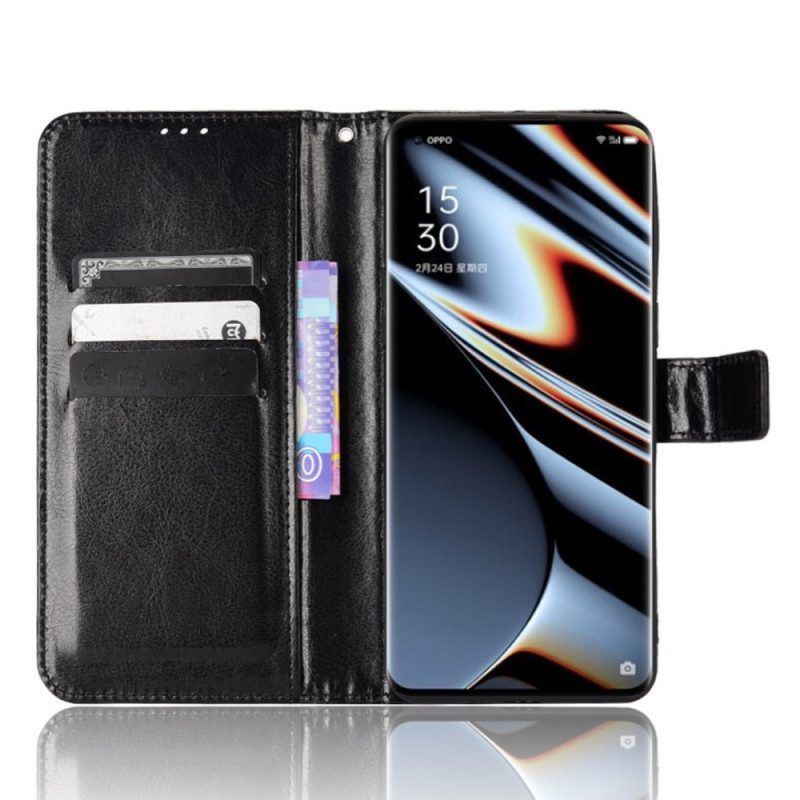 Custodia in pelle Oppo Find X5 Pro Ecopelle Appariscente