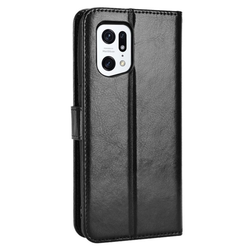 Custodia in pelle Oppo Find X5 Pro Ecopelle Appariscente