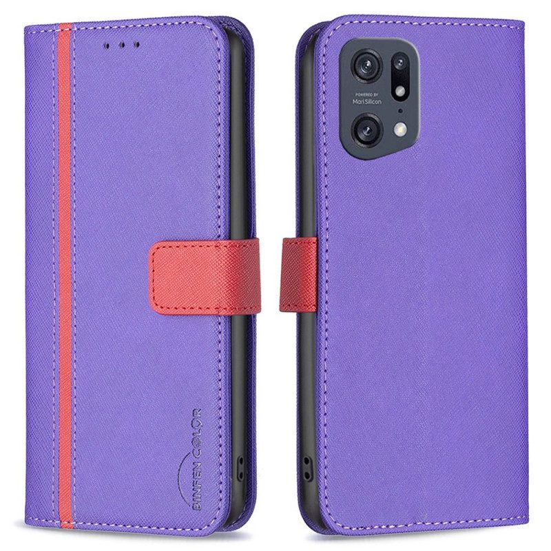 Custodia in pelle Oppo Find X5 Pro Ecopelle Tetxuré Binfen Color