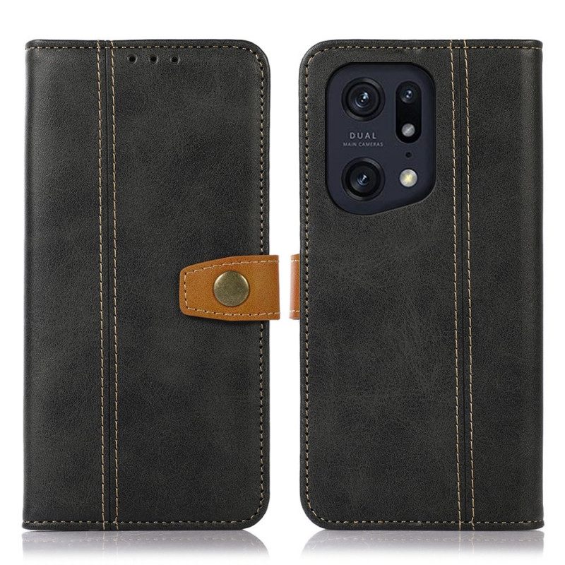 Custodia in pelle Oppo Find X5 Pro Fettuccia