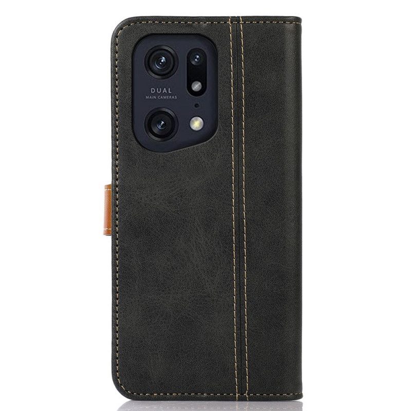 Custodia in pelle Oppo Find X5 Pro Fettuccia