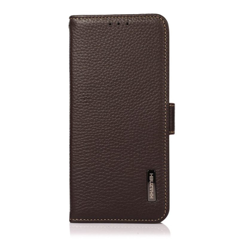 Custodia in pelle Oppo Find X5 Pro Pelle Litchi Khazneh Rfid